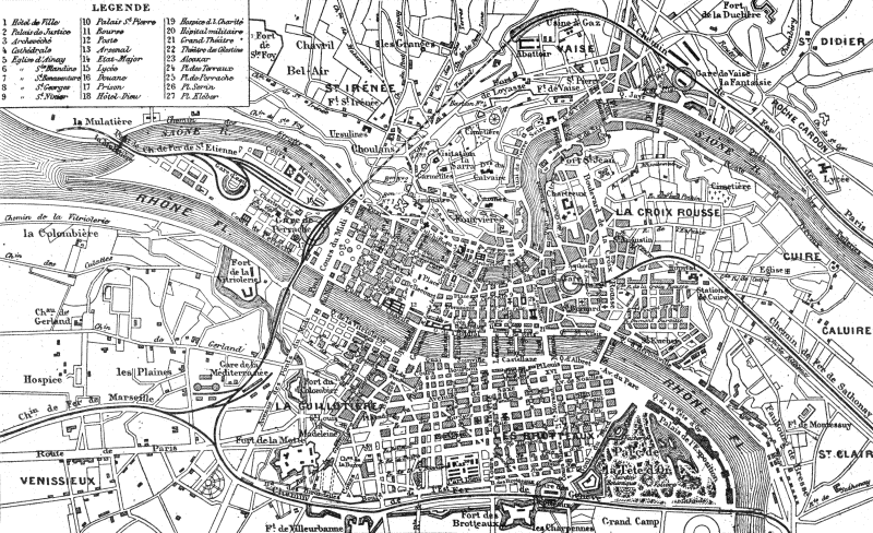 Plan de Lyon en 1882