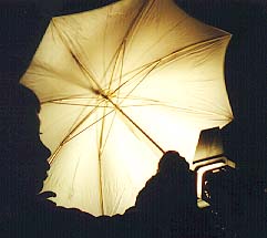 Parapluie sur projecteur halogne de grande puissance